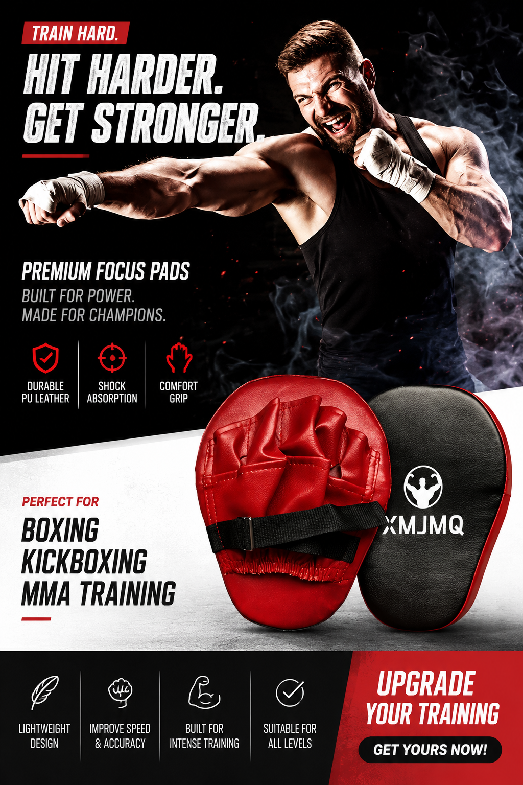 Muay Thai & Taekwondo Handheld Focus Pad (martial arts focused)